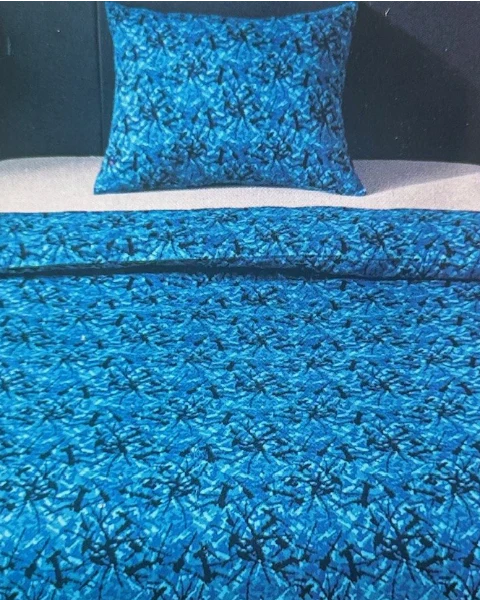 Danish Pluche: European Single Bed Sheets - Blue - Image 2