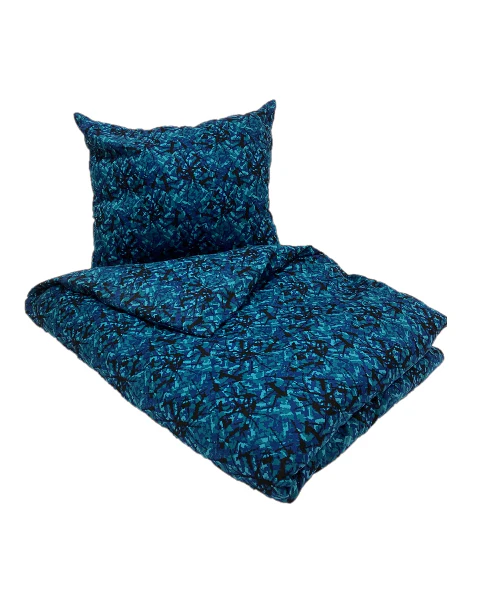 Danish Pluche: European Single Bed Sheets - Blue - Image 3