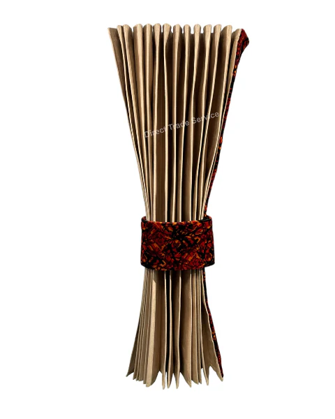 Danish Pluche: Beige & Red Side Curtain Set - Image 3