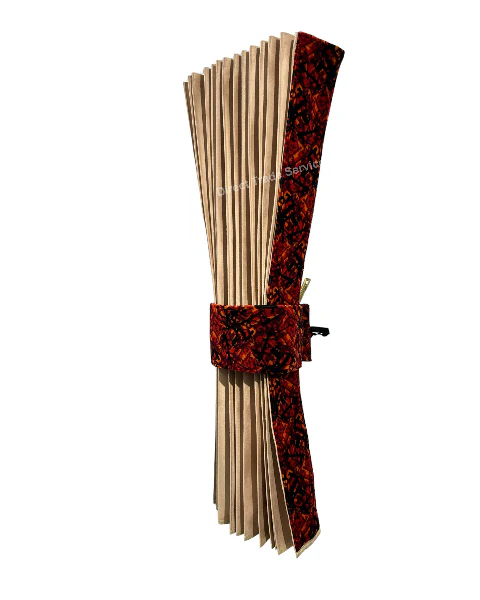 Danish Pluche: Beige & Red Side Curtain Set - Image 5