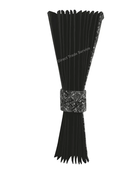 Danish Pluche: Black & Grey Side Curtain Set - Image 3