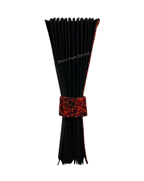 Danish Pluche: Black & Red Side Curtain Set - Image 3